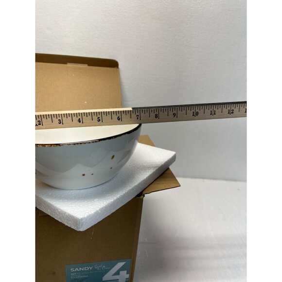 Set Of 4 Lazuro Sandy Porcelain Salad Bowls - Picture 5 of 6